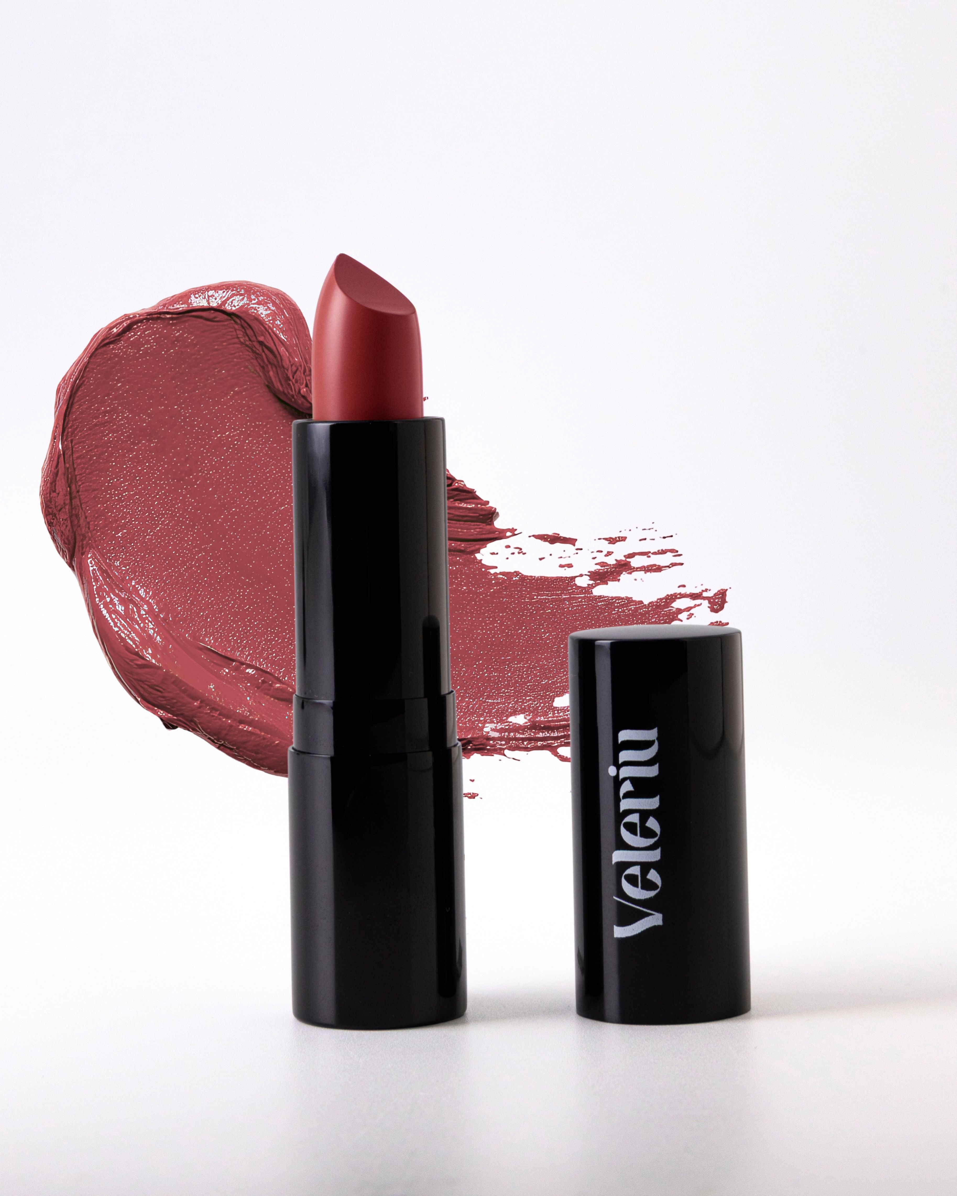 Muted rosewood neutral pink cream lipstick