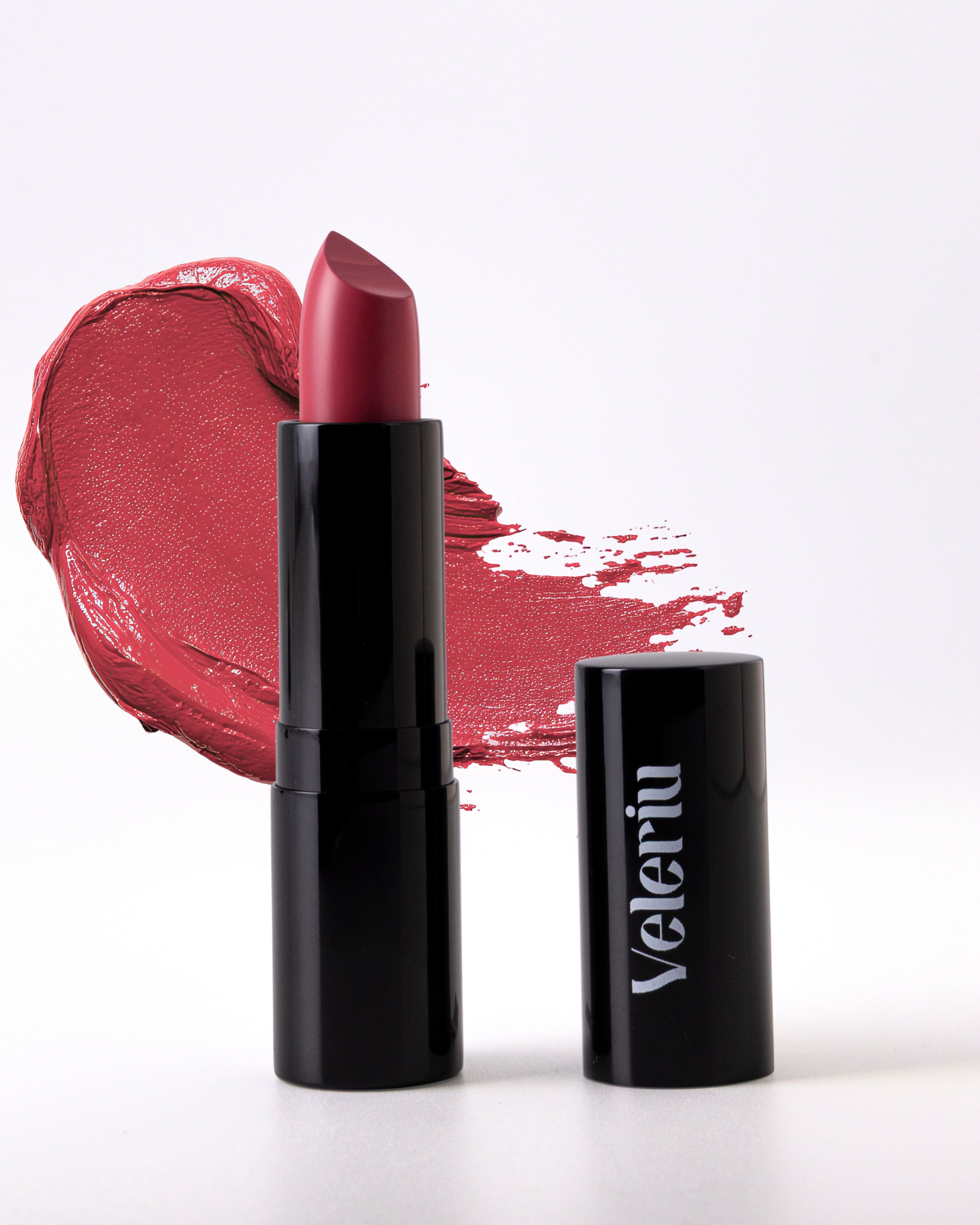 Vibrant neutral coral pink lipstick creamy formula